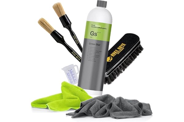 Koch Chemie Green Star Kit de nettoyage universel 1 l Pinceau Nuke Guys Brosse textile 2 Chiffons microfibre 320 g/m²