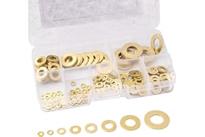 ZYDYRX 180 Pezzi Rondelle Piatte Ottone Metallo 8 Misure M2 M2.5 M3 M4 M5 M6 M8 M10 Set Rondelle Assortite Con Scatola Immagazzinamento