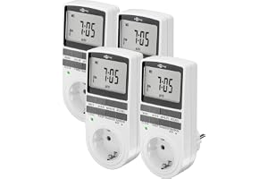 goobay – digital timer set om 4 med 16 program – timeruttag med slumpmässigt läge för inbrottsskydd – timeruttag inkl. 100 da