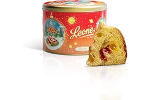 ‎PASTIGLIE LEONE Leone 1857 - Leone Panettone mit Fruchtgelees - Dose - Handwerklicher Weihnachtskuchen 750g - Zauberhafte Süße Schatullen - Weihnachtsgeschenkideen