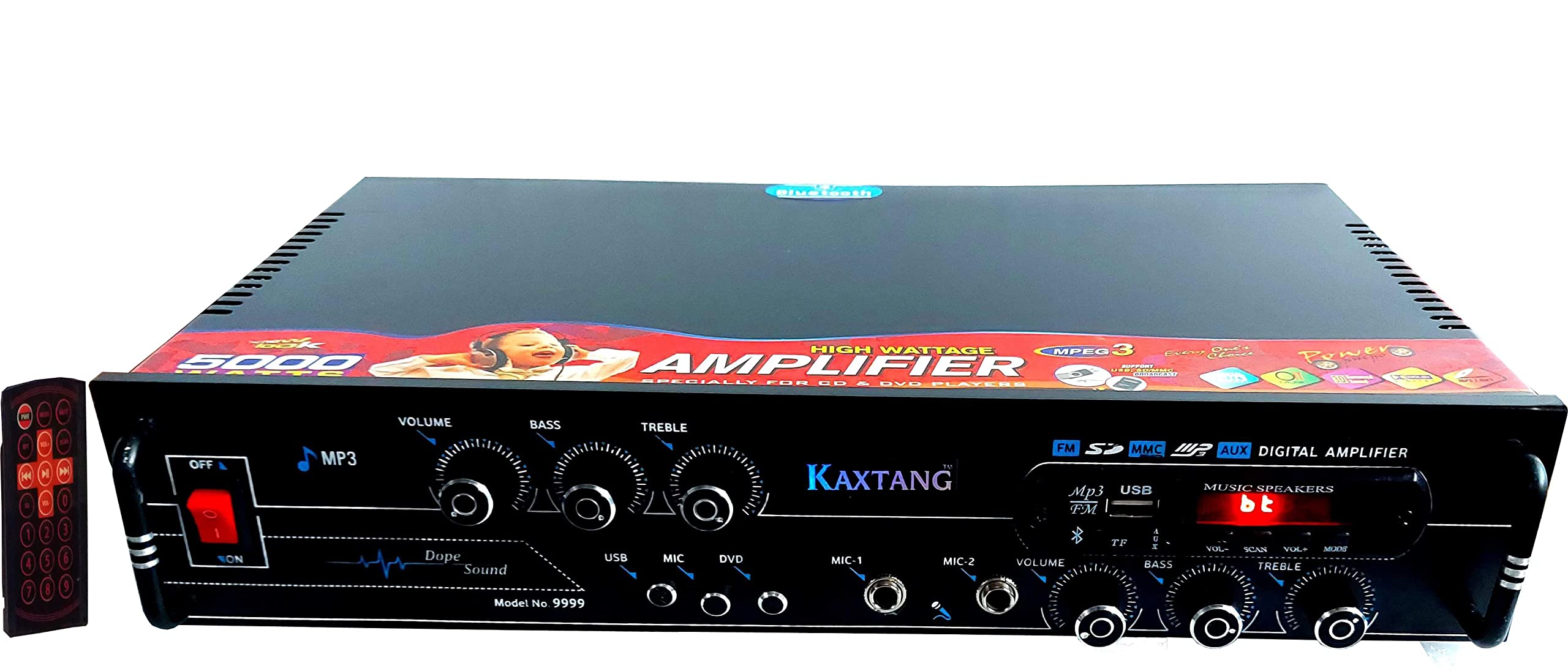 DJ Remix Full Black Smooth Panel Digital Stereo Review with BT USB SD FM AUX