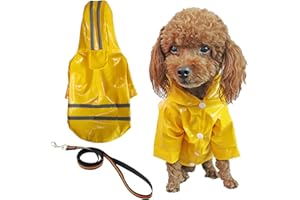 TYXHXTF Dog Raincoat, Lightweight Waterproof Rain Jacket with Reflective Strips, For Small to Medium Dogs