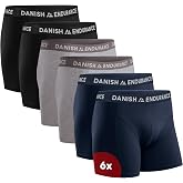 DANISH ENDURANCE Men's Boxer Shorts, Cotton, Underwear, 6 Pack