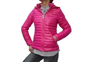 FANTASY Giacca 100 Grammi Leggera Foderata Avvitata Ecologica Piumino Trapuntino Cappuccio Mezza Stagione Donna Ragazza Moda