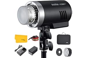 Godox AD300Pro AD300 Pro 300Ws 2,4G TTL Blitzlicht 1/8000s HSS mit Lithium Batterie, 0,01–1,5s Recycle Time, 320 volle Blitze für Nikon Canon Sony Fuji Olympus Panasonic Kamera