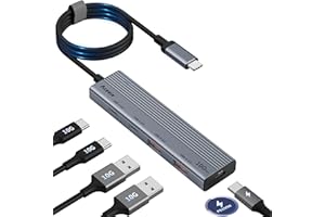 Aceele Koncentrator USB C 10 Gb/s z 2 portami USB-A i 2 portami USB-C, Rozgałęźnik USB 3.2 Gen 2 z kablem 100 cm i PD 100W, stacja dokująca USB 5 w 1 do laptopa, komputera stacjonarnego, MacBook