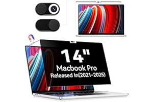 PROTESCREEN Filtro de Privacidad Magnético Compatible con MacBook Pro 14 Pulgadas (2021-2025, M1,M2,M3,M4,M5), Removible Anti Reflejo Luz Azul Mac Laptop Privacy Portátil Protector de Pantalla para Mac 14.2"