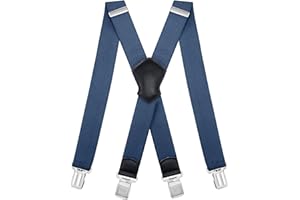 Dresime Hosenträger für Herren mit 4 starken Clips 4cm breit, X Form elastisch einstellbar Länge für Männer und Damen Overalls Jeans, Arbeitshosen, Jumpsuits, Motorradhosen, etc.