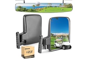 10L0L Specchietti laterali pieghevoli e specchietto retrovisore universale per auto Club EZGO Yamaha, specchietti panoramici extra larghi