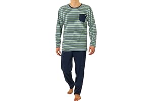sesto senso Pigiama Uomo Cotone Lungo 100% Cotone Biancheria Invernale da Notte Pigiami Due Pezzi Lingerie Maniche Lunghe Pantaloni Lunghi