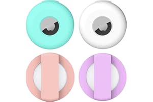 YeXhot Apple Airtags - Custodia Protettiva Impermeabile in Silicone, Compatibile con Airtags 2021 Anti-Lost Locator, Adatta per Cani e Gatti, Colore: Bianco, Blu, Rosa e Viola (Confezione da 4)