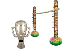 FNA FASHIONS® Hawaiian Inflatable Limbo Tropical Bar Game & Champion Trophy Party Supply