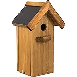 MAZUR International Nistkasten Natur für Blaumeisen & kleine Meisenarten aus Holz -wetterfest, Vogelhaus für Meisen und Spatz
