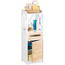 Armoire Étagère Relaxdays 5 Niveaux - Blanc, Pour Salle De Bain Ou Cuisine, 89x31.5x24.5cm