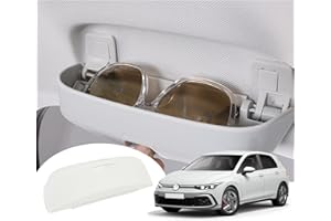 ‎GAFAT GAFAT Sonnenbrillenhalter Brillenetui für 2020-2024 2025 V*W Golf 8 ID.3 ID.4/Cuprα Born/Skodα Enyaq iV/Octavia 4/A-u-di Q4 e-tron, Golf 8 GTI GTE GTD MK8 Innenraum Aufbewahrungsbox Organizer (Weiß)