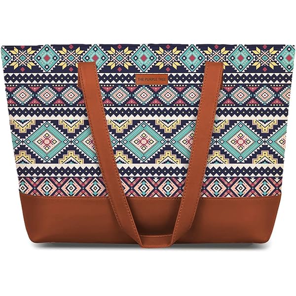 Bella Taylor Stride Shoulder Tote Bag For Women - Lightweight Quilted Cotton, 10 Pockets, Khaki Chambray