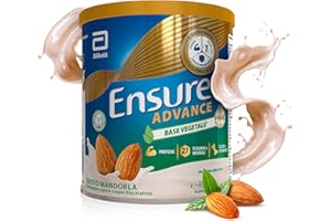 Ensure Advance Base Vegetale, Integratore con Proteine Vegetali, con 27 Vitamine e Minerali, Calcio e HMB, Confezione 400g, Gusto Mandorla, Senza Glutine, Adatto agli intolleranti al lattosio