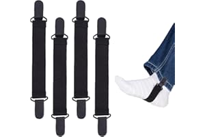 NICENEEDED 4 PCS Adjustable Boot Clips for Cowboy Boots, Elastic Motorcycle BootS Straps, Stirrups Leg Strap with Heavy Sturdy Clip Keeping Your Pants Tucked