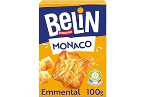 Belin Monaco - Crackers Salés à l'Emmental - Idéal pour l'Apéro - 8 Boîtes x 100 g