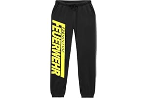 Uglyshirt87 Feuerwehr Männer u. Herren Jogginghose | Logo 112 FFW Freiwillige Hose | M3 (XXL)
