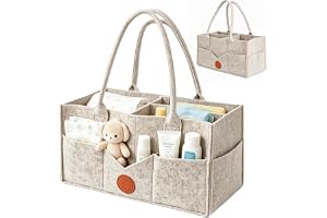 PANYI Skötväska organizer blöja Caddy filtväska med fack kan hålla flaskor blöjor kläder fack skötväska lämplig som dopgåva (khaki)