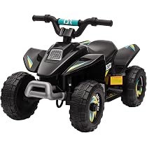 AIYAPLAY Quad Électrique Caterpillar 6V - 2,8 Km/h, Phares LED, Klaxon, Démarrage Bouton - Pour Enfants 18-36 Mois - Jaune