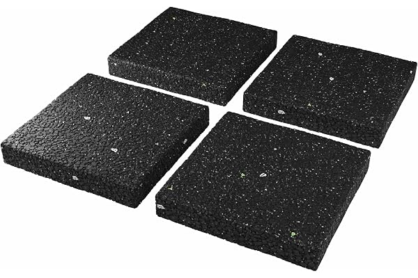 4 stycken tvättmaskinunderlägg gummistämplar vibrationsdämpande säkert stativ för möbler och torktumlare - med stege tvättmaskinsmatta 9x9x1cm