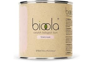 BIOOLA® colour - 100% natürlich-biologische Lasur für Kinderspielzeug sowie Holz und Möbel im Wohn- & Schlafbereich - vegan & plastikfrei - Steinrosé, 375 ml