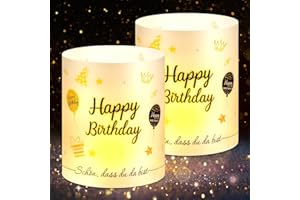 ANRUZON Originelle 20 Windlicht Tischdeko Geburtstag, Happy Birthday Deko, Tisch Birthday Decorations, Geburtstagsdeko Frau Mann Mädchen Junge Kinder, Geeignet für Teelichter oder Kerzen