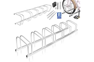 KESSER® Béquille de vélo avec panneau de stationnement | Support multiple avec espacement des roues de 37 cm pour largeur de pneu de 30 à 65 mm | Support de vélo pour montage au sol ou montage mural |