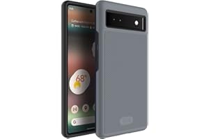 TUDIA DualShield Grip Zaprojektowany dla Google Pixel 6a Sprawa (2022), [MergeGrip] Odporny na wstrząsy, dwuwarstwowy, cienki pokrowiec ochronny klasy wojskowej dla Pixel 6a (Szary)