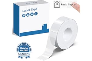 POLONO P31S Label Maker Tape, Adapted Label Print Paper, 14x40mm(0.55"x1.57"), Standard Laminated Self-Adhesive Label Tape, Thermal Label Maker Tape Refill for Home Office, 180 Labels, Transparent