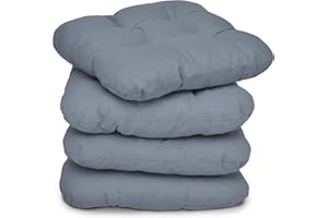 Beautissu 4er Set Sitzkissen 40x40 cm Lisa Grau - weiche Indoor & Outdoor Kissen mit 8cm Schaumstoff Füllung, widerstandsfähige & robuste Sitzpolster für Außenbereich Made in EU