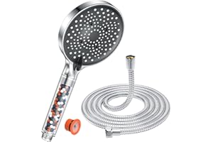 YEAUPE PRO Filter Shower Head and Hose - High Pressure 6 Modes Φ130mm Bathroom Shower, Remove Residual Chlorine Water Softener for Hard Water,Large Powerful Flow,Universal Replacement Showerheads