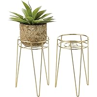 mDesign Midcentury Moderner Blumenständer, für Pflanzen und Sukkulenten, minimalistischer Übertopf – Metall, für Innen…