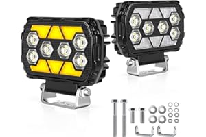 antom 2 pezzi faro led moto 168W 9-60V 18000 lumen faretti led 12v IP68 impermeabile 4,5 pollici fari supplementari per escavatori, trattori, rimorchi, ATV, appassionati di outdoor