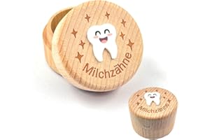 QZKJQDD Milchzahndose, Zahndose Milchzähne Jungen, Zahndose Milchzähne Mädchen, Bedruckt mit 3D-Cartoon-Zahnmuster milchzahndose, Kreative Tauf- und Geburtstagsgeschenke für frischgebackene Eltern