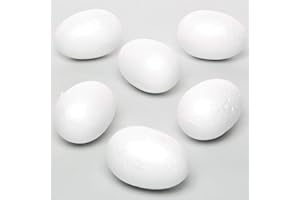 Baker Ross E233 Polystyrene Eggs (Pack of 10) For Kids to Paint and Decorate, White, 7cm