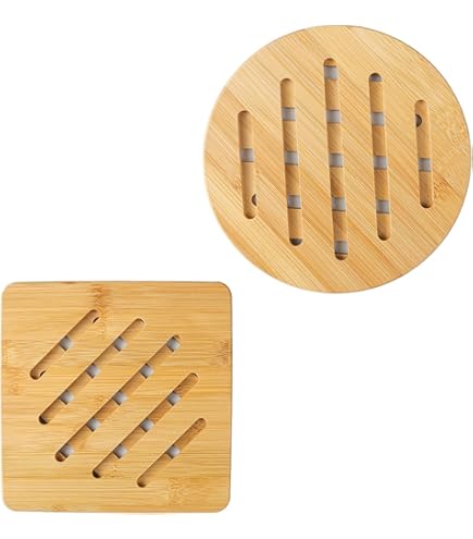 Onderzetter bamboe ribbel 10x10cm - €4,55 Onderzetter bamboe ribbel 10x10cm - €4,55