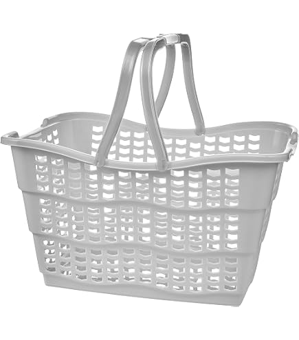 BALSAT Paniers De Courses Robustes 22 Litres - Bleu Ou Rouge - 43 X 30 X 23 Cm - Idéal Supermarchés Et Magasins