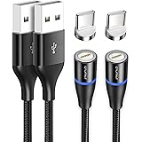 QTUMIST Cavo Magnetico USB C [2Pack 2M] Cavo Magnetico USB Tipo C, Cavo Dati USB A auf USB C In Nylon Intrecciato Con Connett