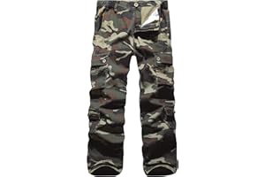 iCKER Cargo Combat Trousers Men Work Camo Army Military Tactical Multi Pocket Camouflage Pants
