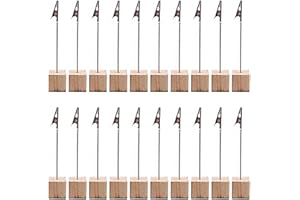 MOUNT KUMGANG 20 Stück Fotohalter Clip Einzeln, Halter Holz Memo Clip, Notizhalter für Büro Hochzeits, Tragbar Tischnummernhalter, für Hochzeits, Hausdekoration, Büro, Hausdekoration, Party