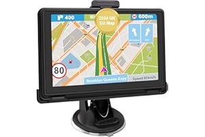 2024 UK Sat Nav for Car, Truck, Jimwey GPS Navigation with Europe Maps, Lifetime Free Updates, 5 inch Navigator for Lorry, HGV, Motorhome, with Postcode, Speed Camera Alert, Lane Guidance Assist, POI