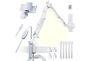 CACENCAN Galgenarm-Mikrofon, Mikrofonarm, Schreibtischhalterung, faltbar, mit 3/8 Zoll auf 5/8 Zoll Schraubadapter, verstellbarer Mikrofonständer für Podcasting, Gaming-Aufnahmen, Weiß