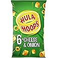 Hula Hoops - CHEESE & ONION Multipack 6 x 24g Bags - Deliciously Crunchy Potato Rings - Completely free from artificial flavours, colours and MSG, Suitable for Vegetarians.