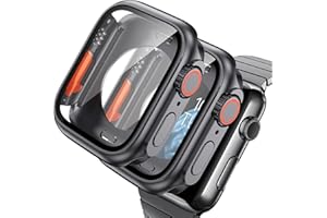 AOKUTDA 2-pak etui ochronne na wyświetlacz 45 mm do Apple Watch serii 9/8/7 45 mm (wygląda jak Ultra i Ultra2) z osłoną ochronną ze szkła odpornego na zarysowania 360 + tylna rama + korona, oryginalna