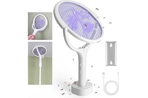 MOOKLIN ROAM Raquette Anti Moustique Electrique, 3500V Raquette Insectes avec Perche d'extension, Tapetteà Mouche Rechargeable par USB, Convenant pour Maison, Chambre à Coucher, Cuisine, Balcon