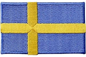 EMBTAO Parche bordado de la bandera de Suecia para planchar y coser con emblema nacional