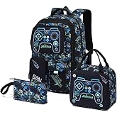 Amythe School Backpack Teenagers 3 Pieces Large Waterproof Set, Black | 3 Pieces Large Waterproof Chest Strap Laptop Compartm